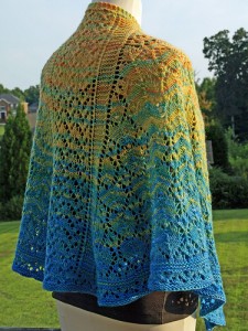 back view of Wool Therapy knitted by Kelly Eells