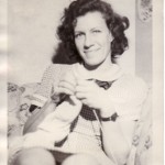 Mommy knitting in 1949