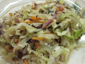 Stir-Fried Green Cabbage with Fennel Seeds