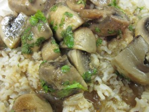 Mushroom Curry served over Basmati Rice