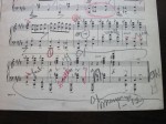 Marked up music with memorization stations