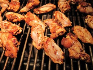 Starting to grill the Hot Wings
