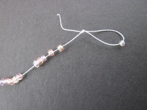 Slide beads towards end