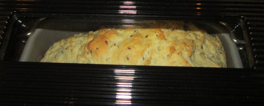Peaking at the progress of the bread baking through the view window of the Zojirushi Home Bakery Virtuoso bread maker